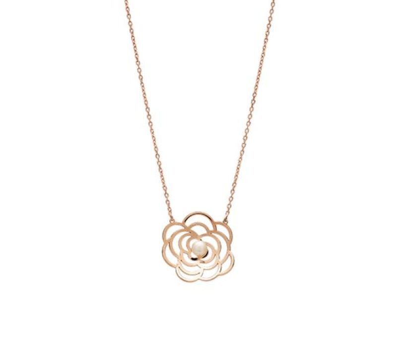 Halskette Perle rosévergoldet